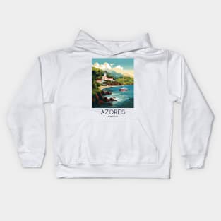 A Pop Art Travel Print of Azores - Portugal Kids Hoodie